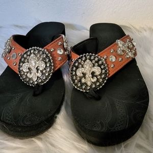 P & G Bling Wedge Sandals